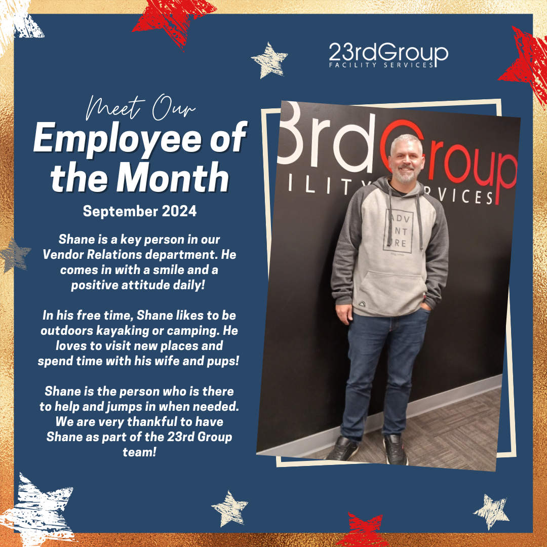 23rd Group’s September '24 Employee of the Month is Shane!